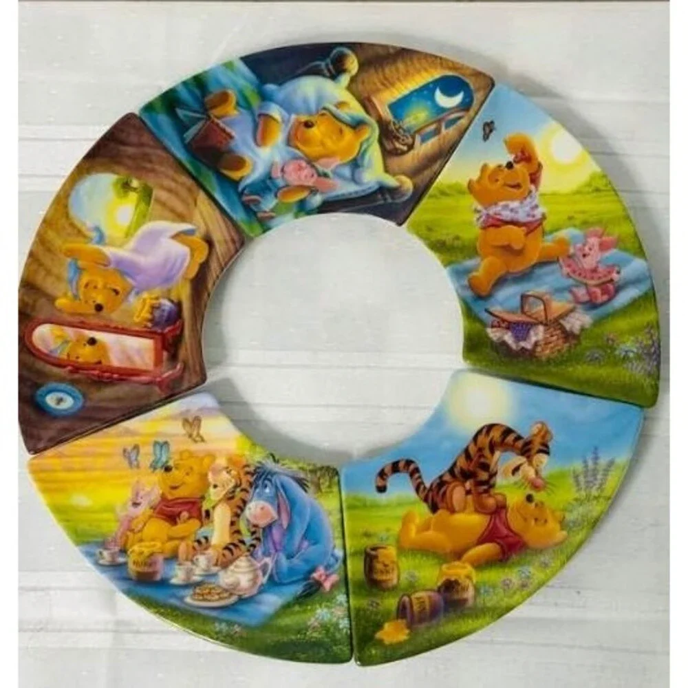 Vintage Disney CLOCK Winnie The Pooh Insert Plates LTD EDT Retired Collector